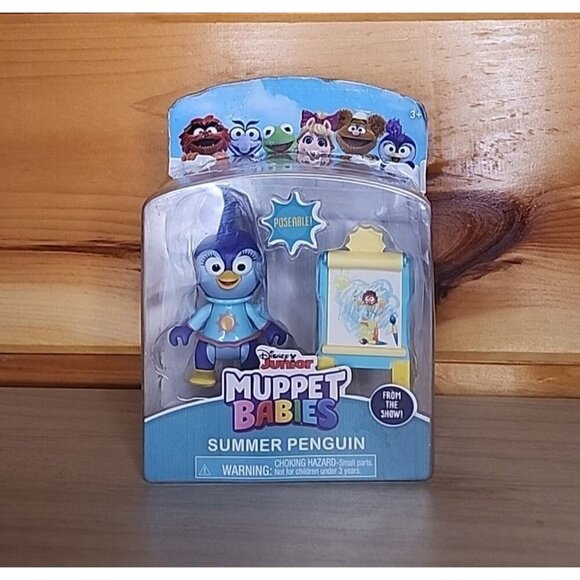DISNEY JUNIOR MUPPET BABIES ~ POSEABLE ~ SUMMER ~ PENGUIN 2.5" FIGURE - Picture 1 of 10